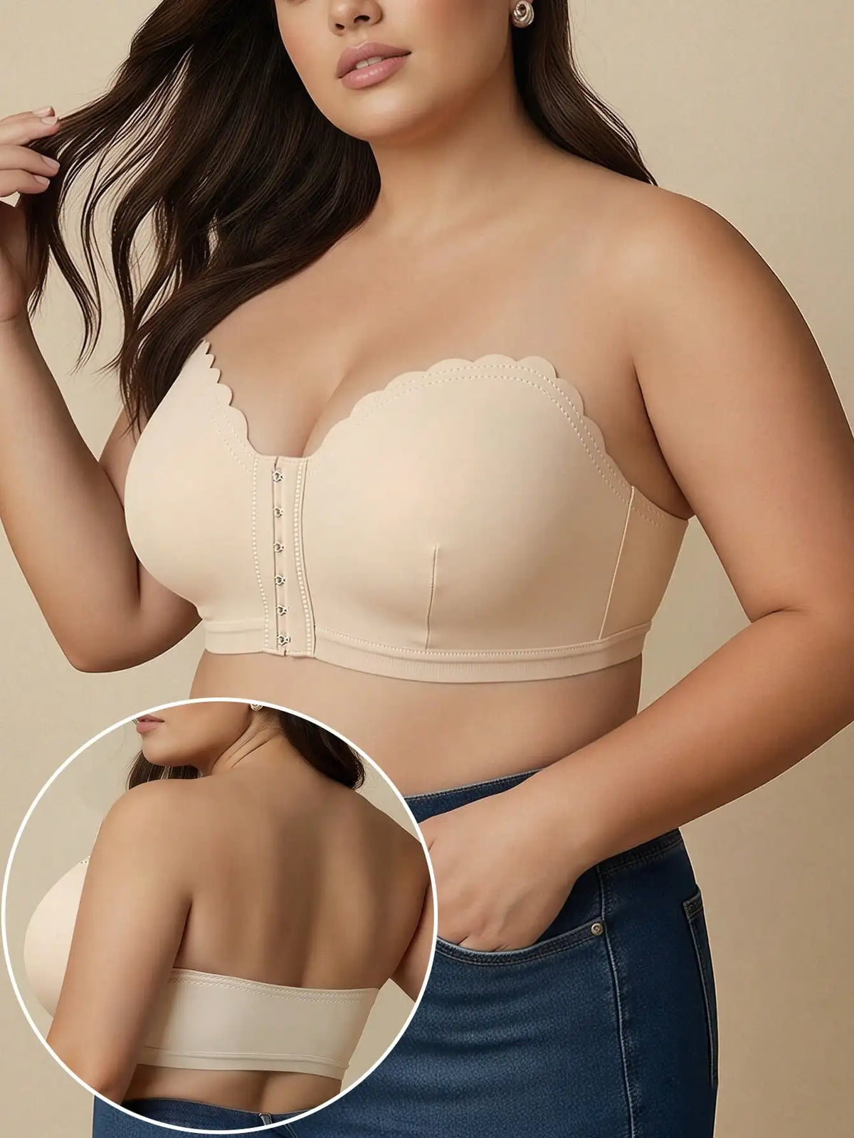 Sujetador Bandeau Sin Aros Cierre Frontal | Tico Trendy