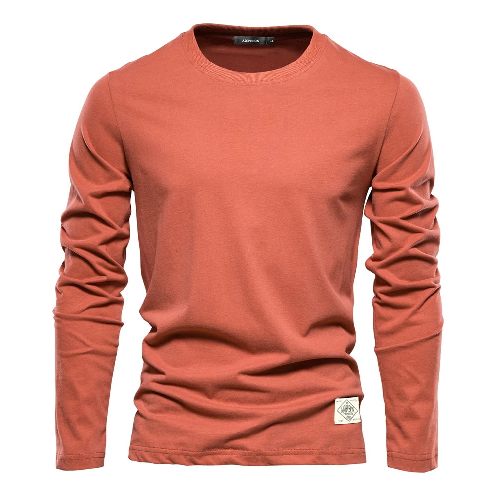 Camiseta Clásica 100% Algodón Hombre | Manga Larga Primavera | Tallas S-XXL | Tico Trendy