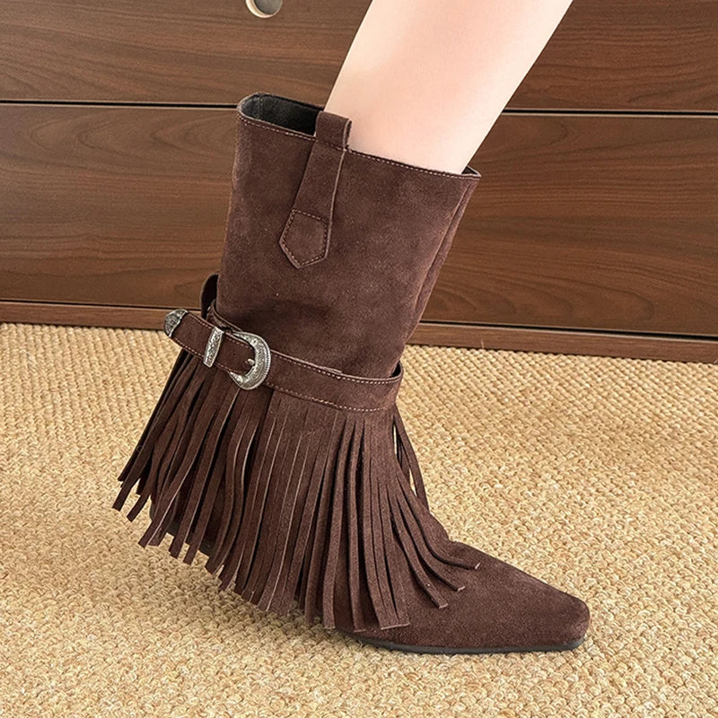 Botas de Montar con Borlas | Estilo Vintage | Mujer | Costa Rica