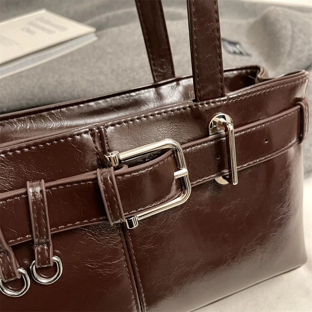 Bolso Hombro Diseño Hebilla Cinturón Lujo | Moda Versátil Tendencia Costa Rica