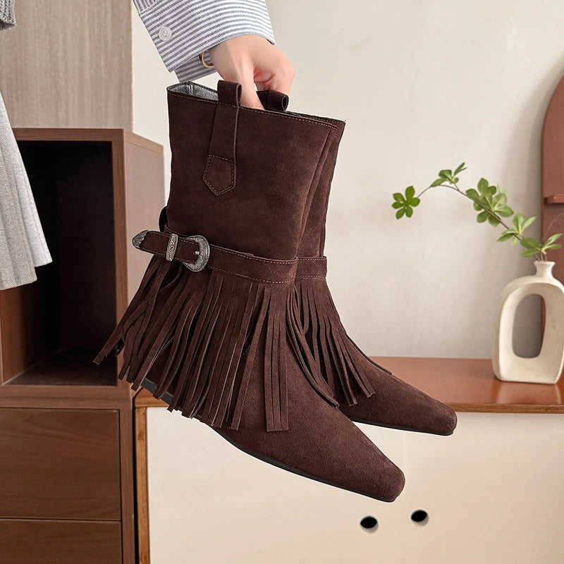 Botas de Montar con Borlas | Estilo Vintage | Mujer | Costa Rica