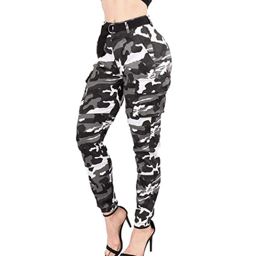 Pantalones Cargo de talla grande 3xl para mujer, pantalones informales ajustados de cintura alta para correr y caminar, transpirables, primavera