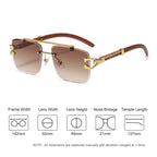 Gafas de Sol Retro | Montura Cuadrada y Parte Superior Plana | Doble Puente