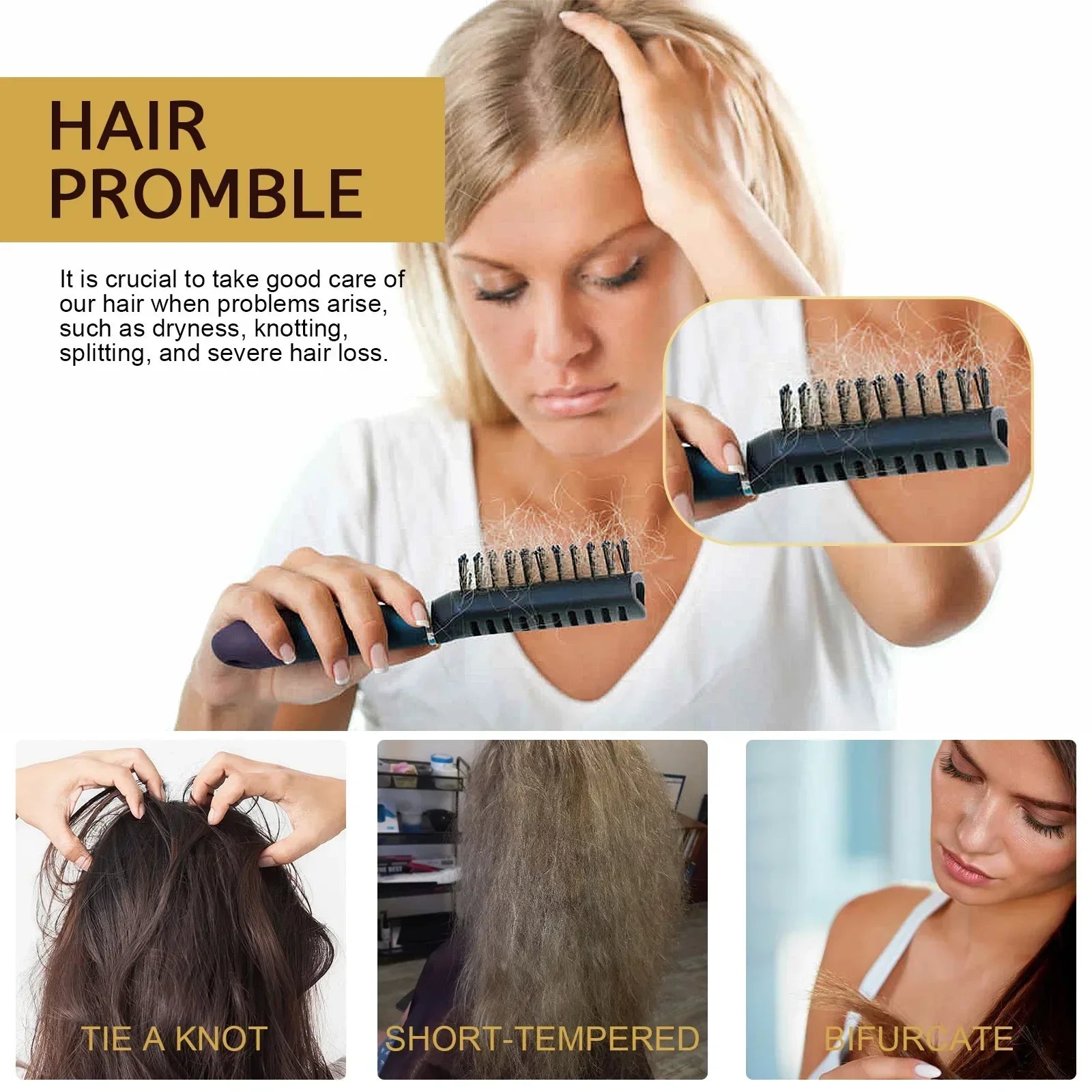 Membrana para el cabello, reparación Natural, mascarilla para el cabello, previene la sequedad, reparación de extremos divididos, daño, enredos de Frizz, productos para el cuidado del cabello suave y liso