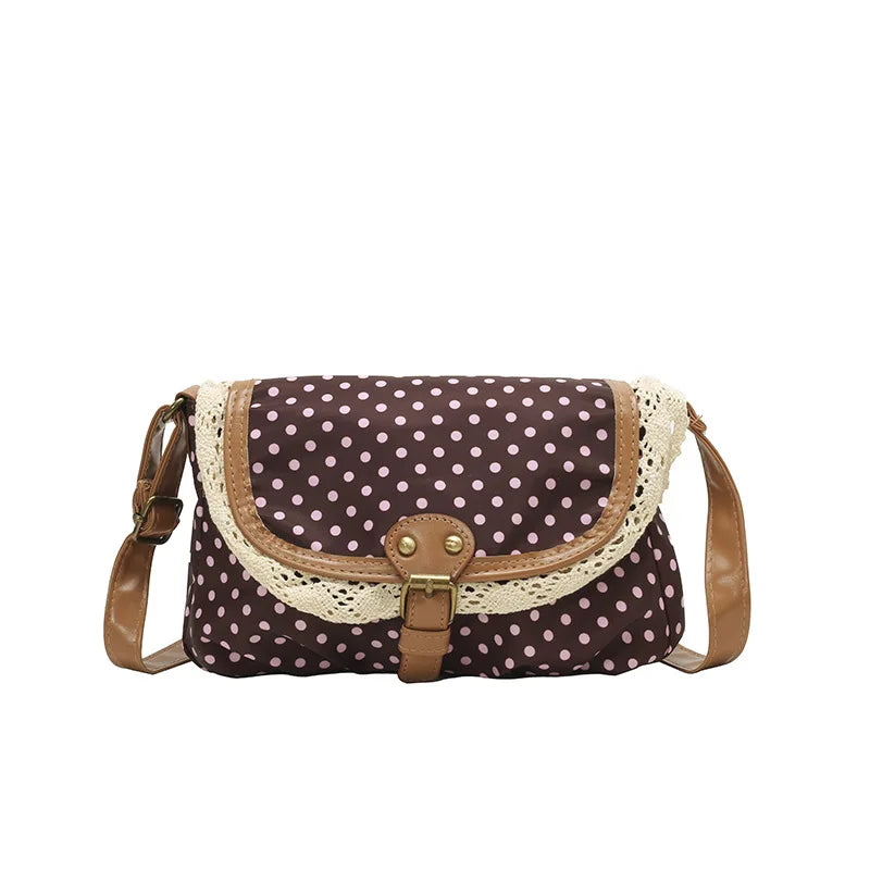 Bolso de Lunares Retro Francés para Mujer, Hombro y Bandolera