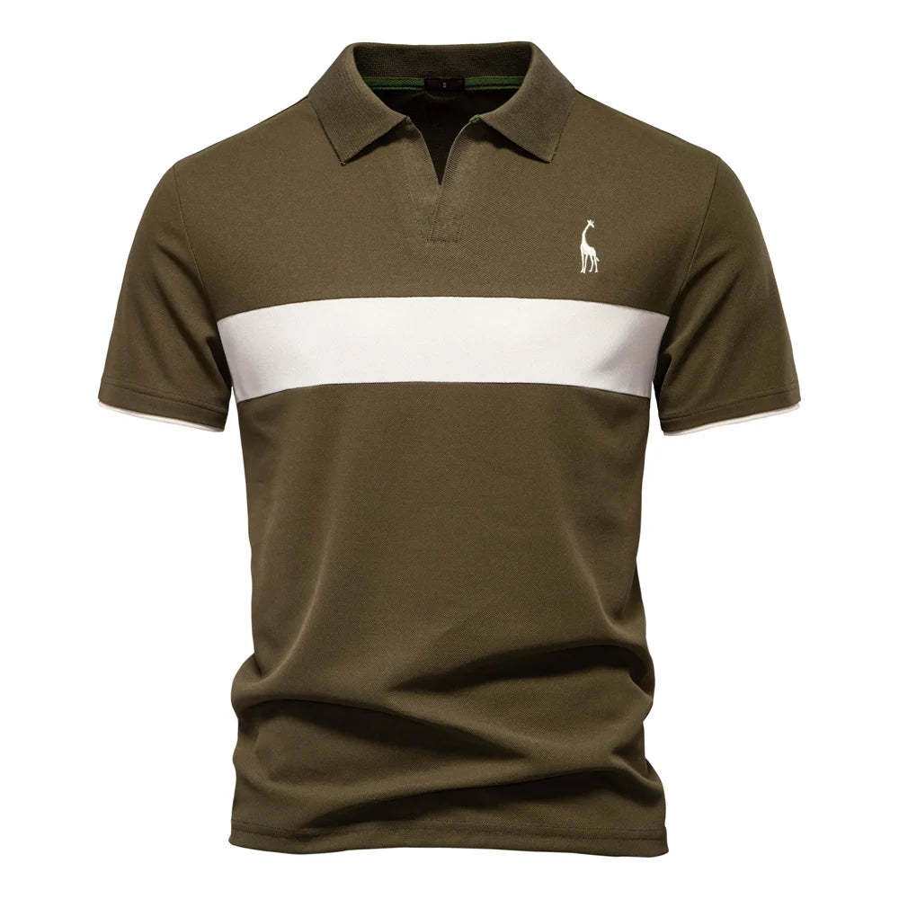 Polo Rayas Cuello V Verano Hombre | Ajustado Transpirable | Tallas S-XXL | Tico Trendy