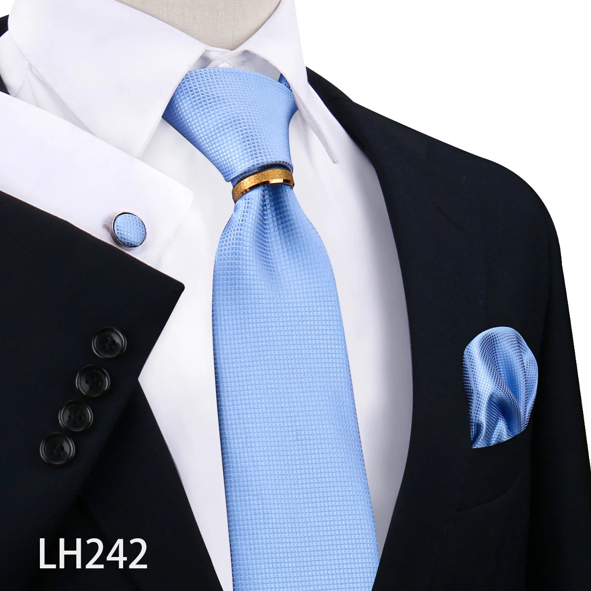 Set De Corbata Anillo Gemelos Pañuelo Accesorio De Traje Boda
