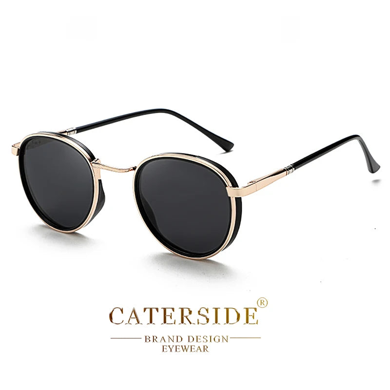 Gafas de Sol Caterside Redondas | Polarizadas Vintage | Montura Metal Steampunk TR