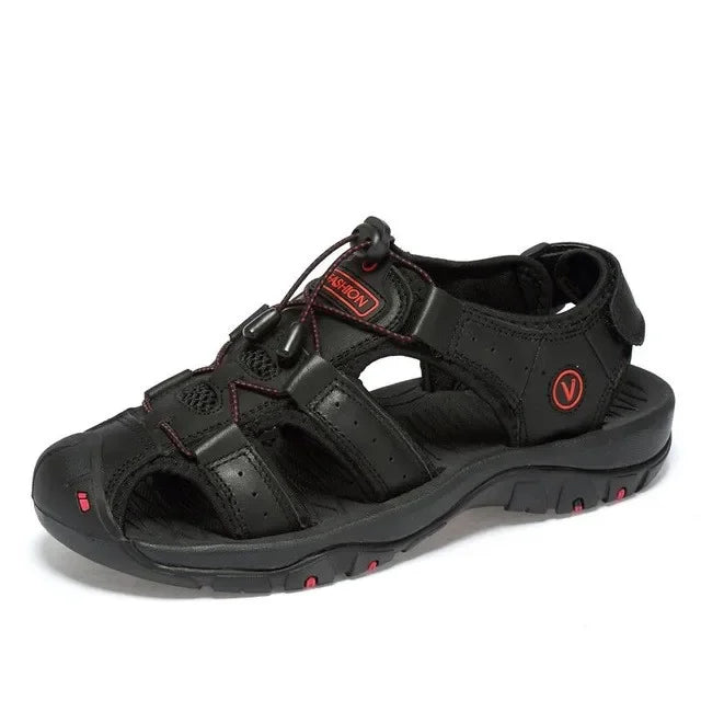 Sandalias Cuero Genuino Hombre Ticotrendy Casual Plataforma Hebilla | Moda Lujo Ajustable