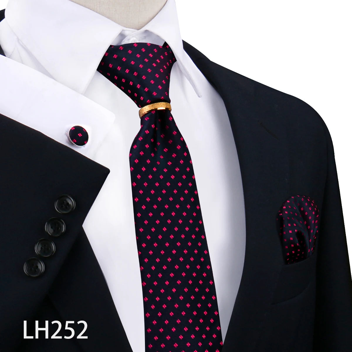 Set De Corbata Anillo Gemelos Pañuelo Accesorio De Traje Boda