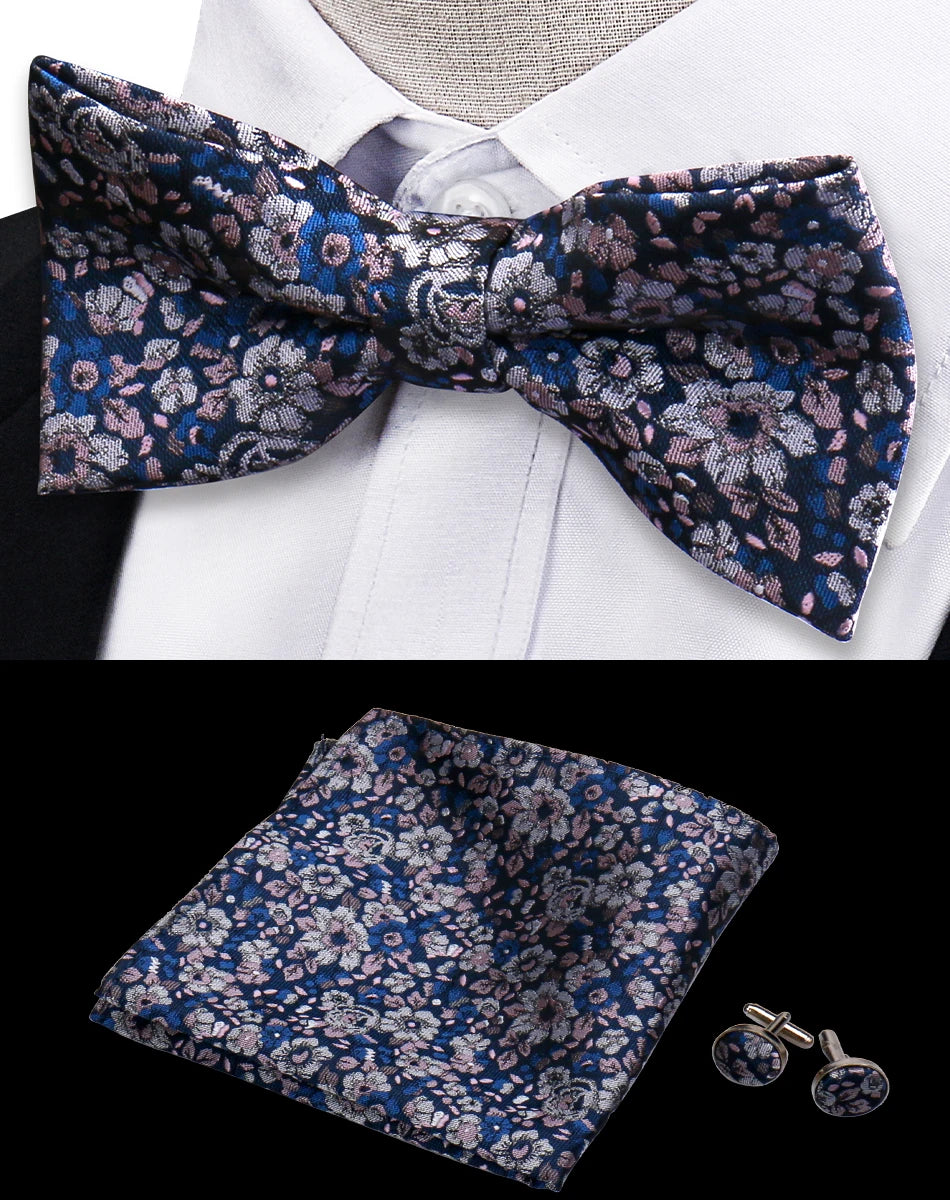 Conjunto Pajarita Pañuelo Gemelos Estilo Novedad Elegancia Pura Vida