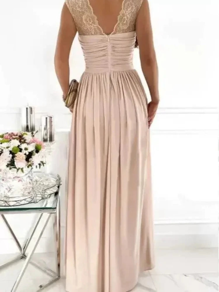 Vestido de Verano 2025 con Encaje | Abertura y Escote en V | Elegante