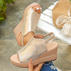 Sandalias de Plataforma con Cuña | Correa Trasera | Mujer