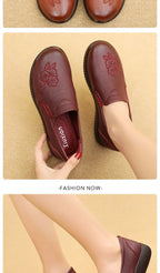 Mocasines Retro Marrones con Cuña | Cuero | Bailarinas Oxford | Talla Grande
