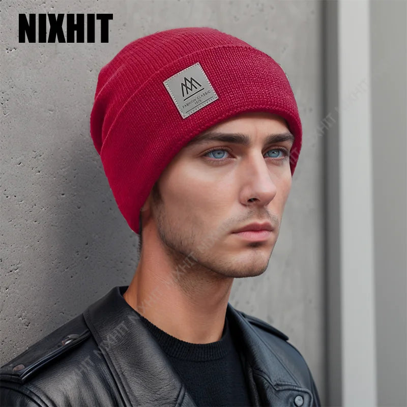 Gorro Punto Grueso Terciopelo Acrílico Cálido Térmico | Invierno Ajustable Casual Unisex