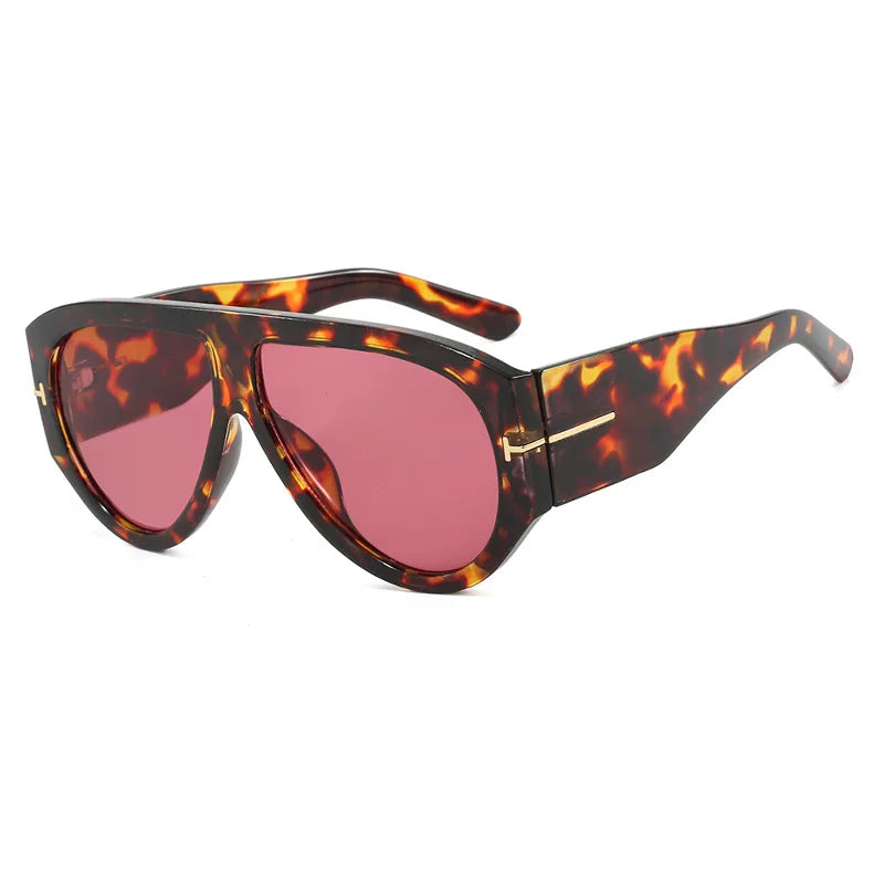 Gafas Sol Piloto Gran Tamaño Punk | Montura Grande UV400 Diseño Lujo Unisex