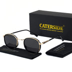 Gafas de Sol Caterside Redondas | Polarizadas Vintage | Montura Metal Steampunk TR
