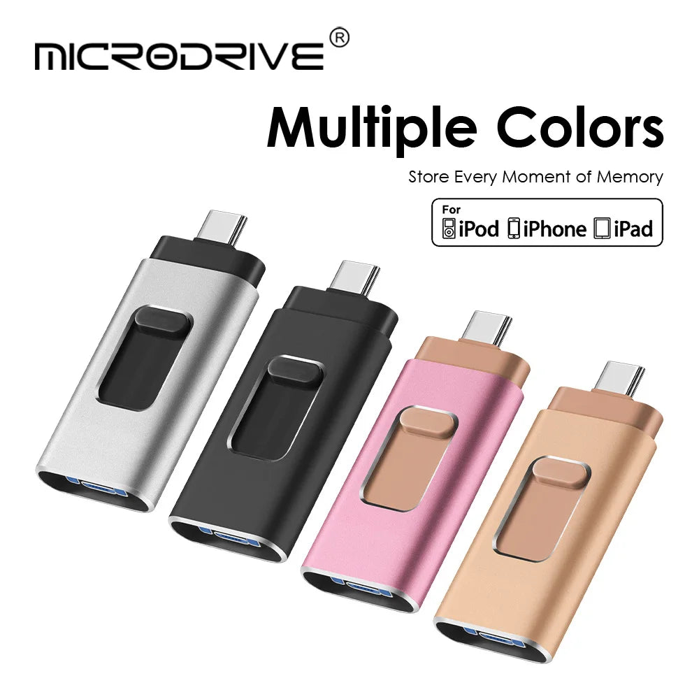 MicroDrive | Unidad Flash USB 4 en 1 | Alta Velocidad | Tipo C y Micro USB | 64GB