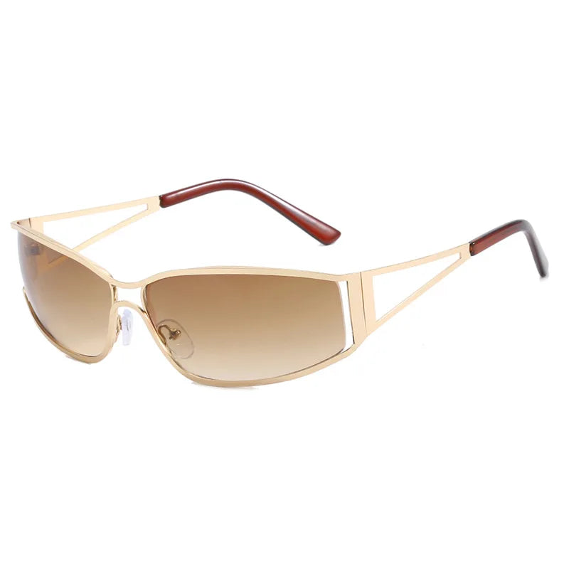 Gafas Sol Y2K Ahuecadas Envolventes Gradiente | Estilo Punk Steampunk Viajar