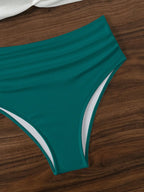 Bikini con Tirantes Finos y Cuello en V - Cintura Alta Torcida