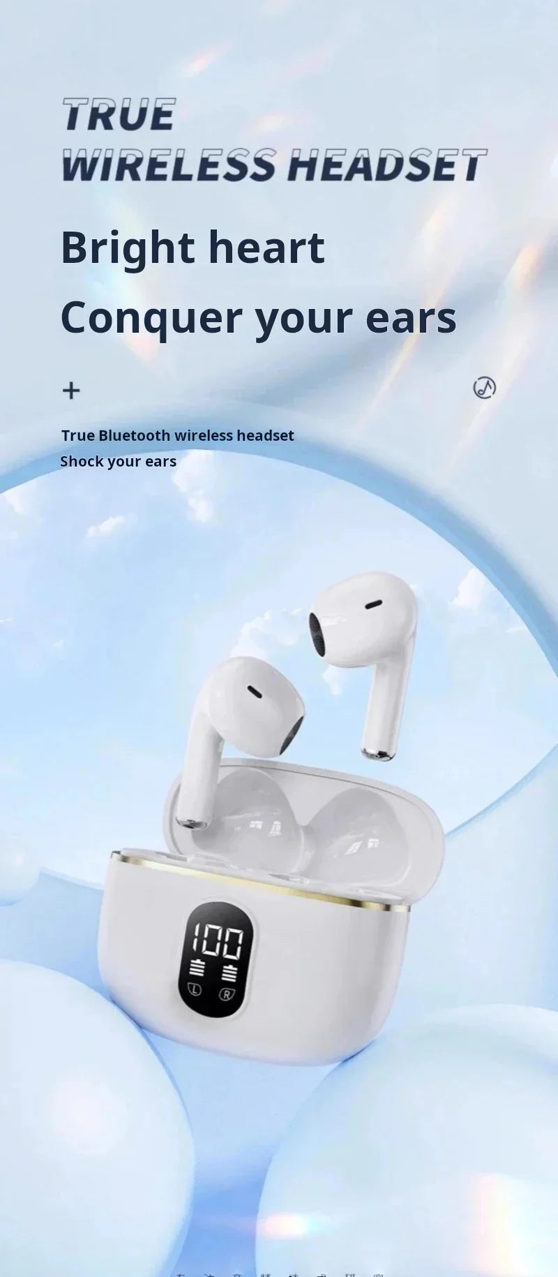 Auriculares SONY Mini Bluetooth 5.3 | Estéreo HiFi HD | Micrófono | Control Táctil | Pro4