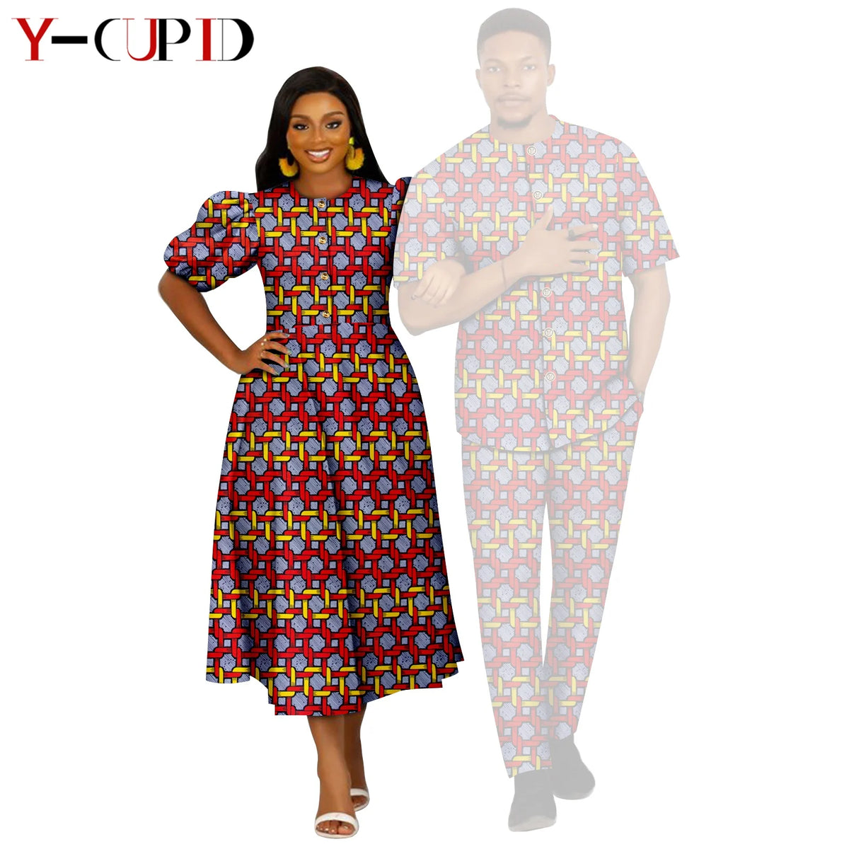 Vestido Estampado Africano Dashiki Pareja | Camisa y Pantalón | Tallas S-6XL | Tico Trendy