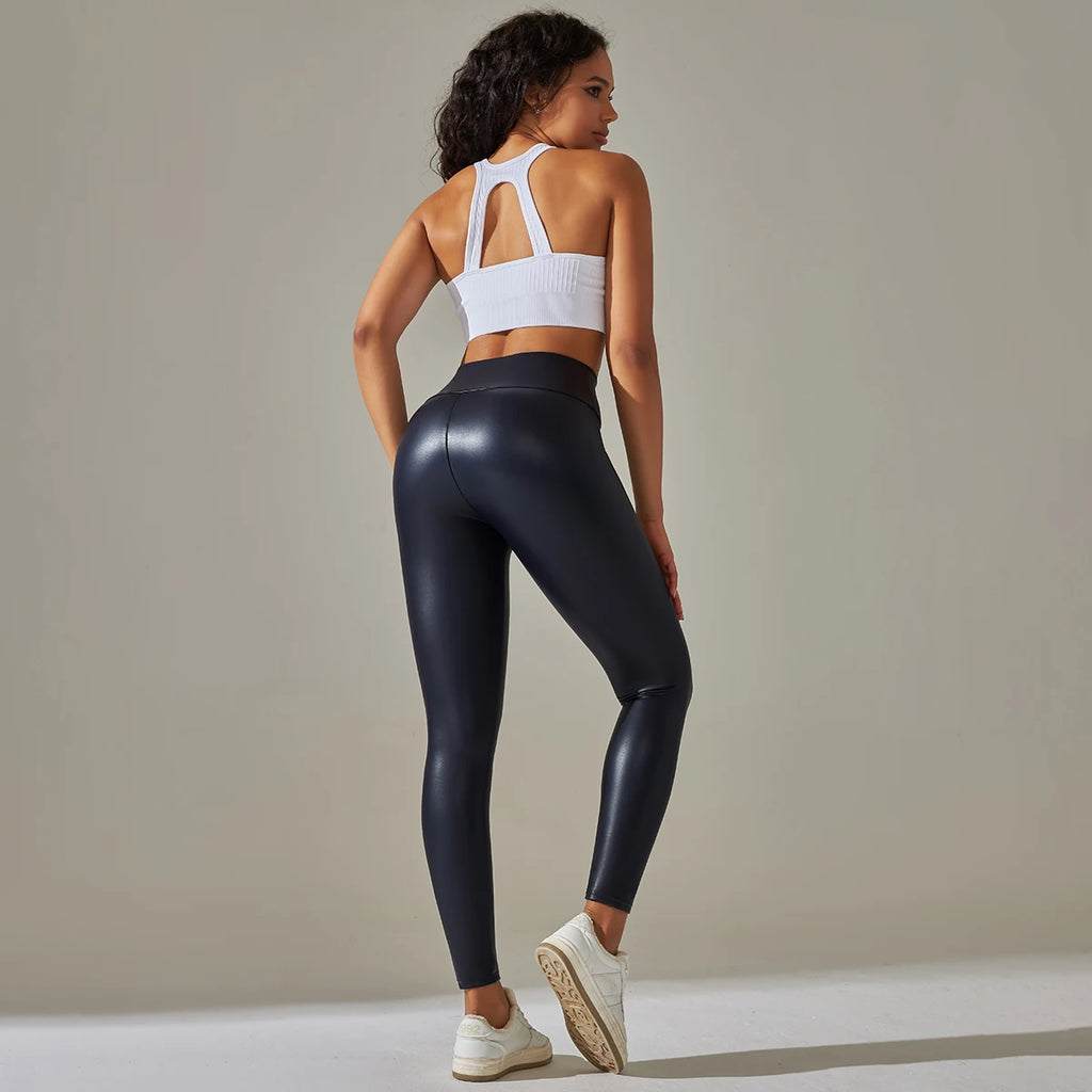 Leggings Cuero Verano Mujer | Cintura Alta Efecto Push Up | Piel Sintética
