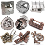 Rompecabezas de Metal para niños y adultos, juguetes educativos intelectuales, desbloqueo, prueba IQ, trucos de magia, regalos novedosos, 9 Uds.