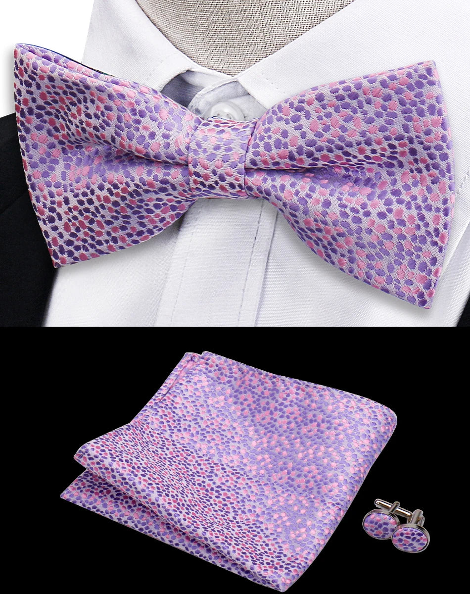 Conjunto Pajarita Pañuelo Gemelos Estilo Novedad Elegancia Pura Vida