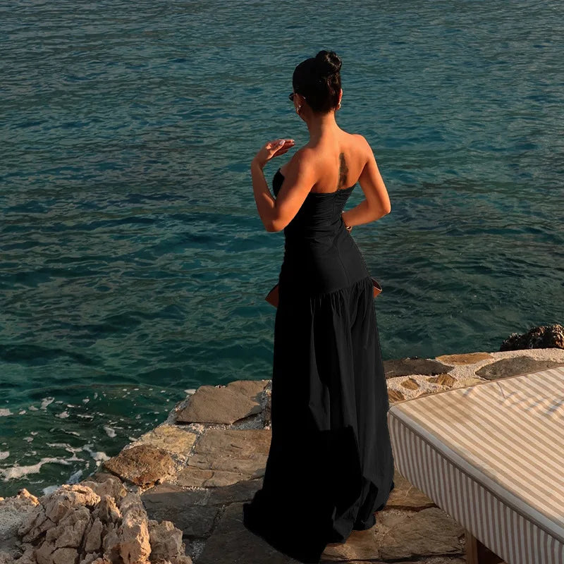 Vestido Largo Sin Mangas Elegante Playa Verano Mujer 2025