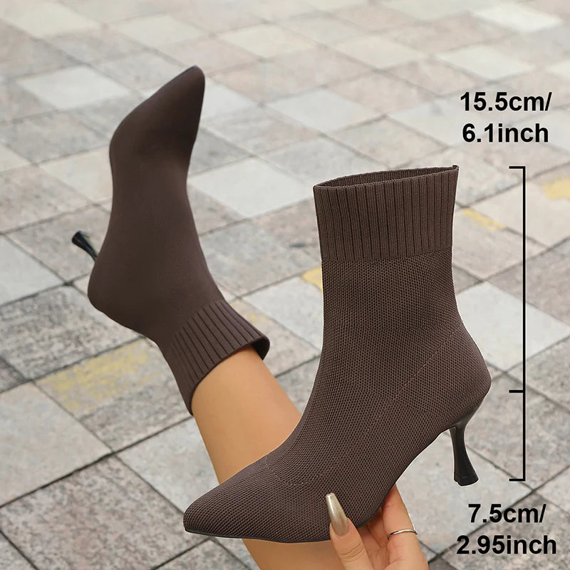 Botines de Malla Elegantes | Tacón Cuadrado Retro