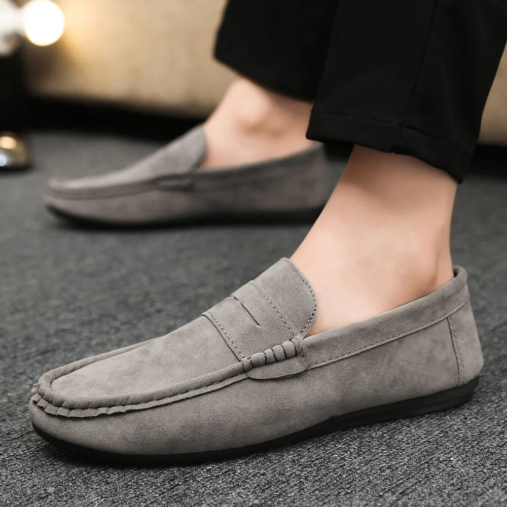 Mocasines Lona Hombre ∣ Transpirables Ligeros ∣ Conducción Zapatos Planos