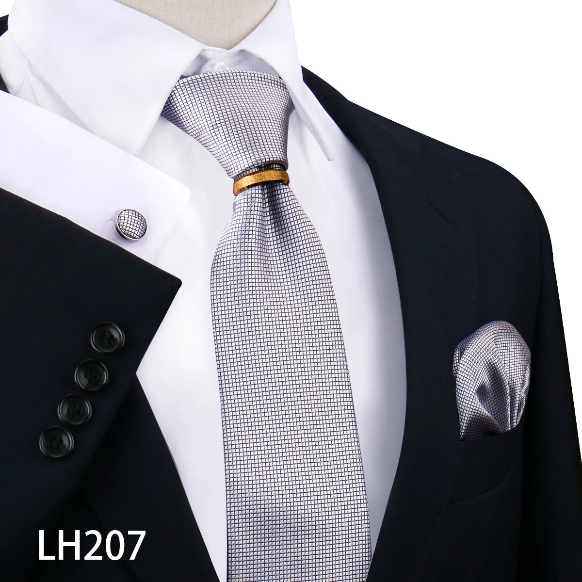 Set De Corbata Anillo Gemelos Pañuelo Accesorio De Traje Boda