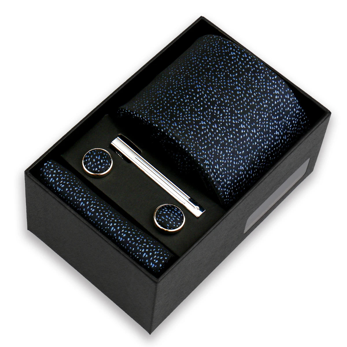 Conjunto De Lujo Corbata Pañuelo Clip Gemelos Accesorio Para Hombres
