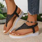 Sandalias plateadas con Clip calado para mujer, cuñas de plataforma de verano 2025, Sandalias romanas, Sandalias de cristal con banda elástica a la moda para mujer