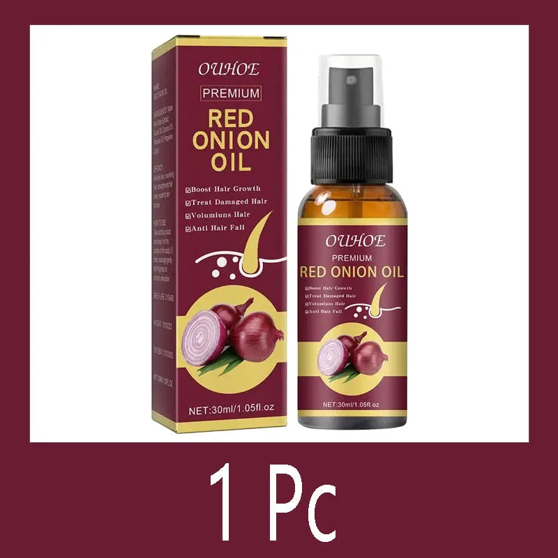 Spray para el cuidado del aceite esencial para el crecimiento del cabello, cebolla roja, previene la caída del cabello, nutre las raíces, mejora la textura del cabello, productos para el cuidado