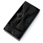 Set De Pajarita Pañuelo Gemelos Regalo Elegante Estilo Para Hombres