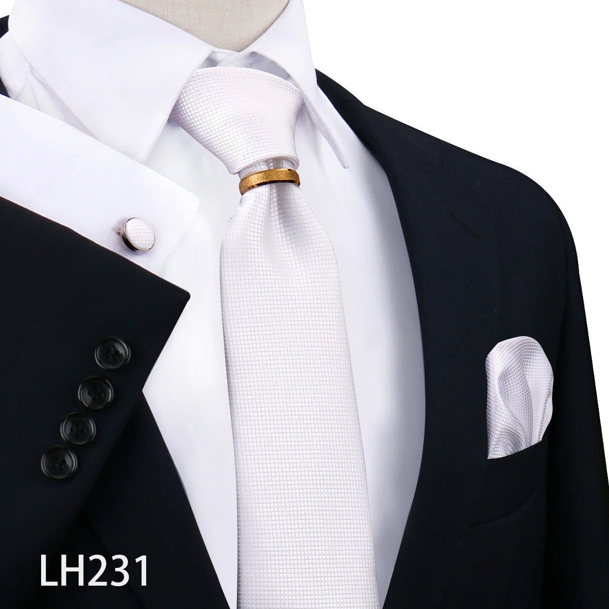 Set De Corbata Anillo Gemelos Pañuelo Accesorio De Traje Boda