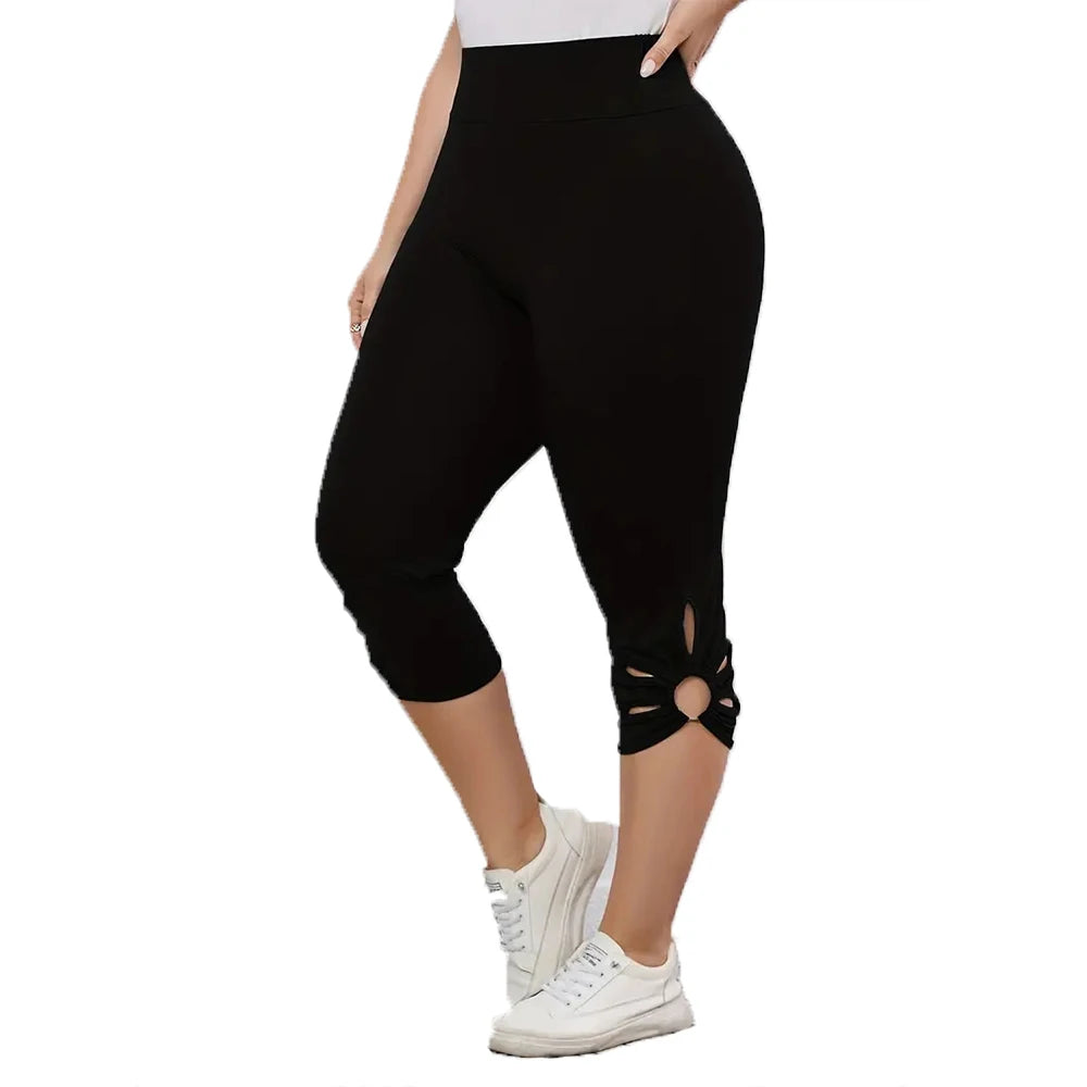 Leggings Elásticos Talla Grande | Pantalones Capri Sin Costuras | Cintura Elástica para Verano | Tico Trendy