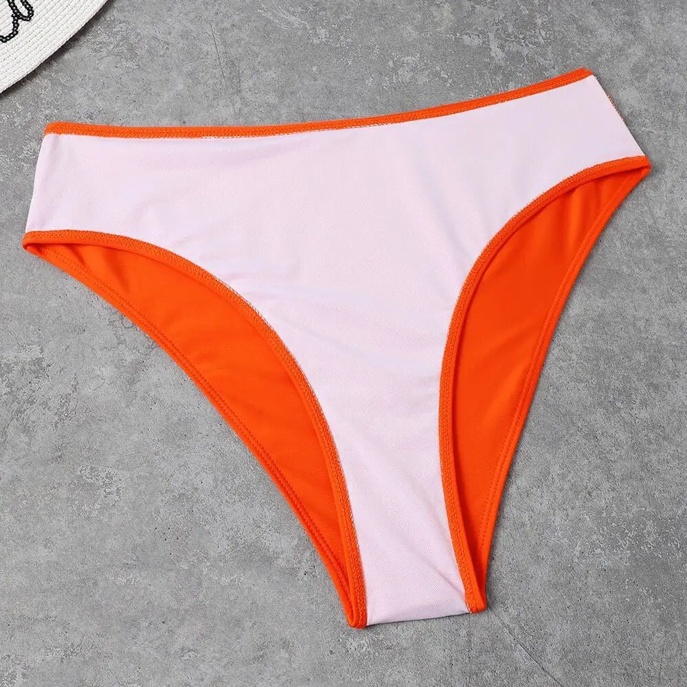 Bikini de 3 Piezas Talla Grande | Falda Cintura Alta | Color Sólido