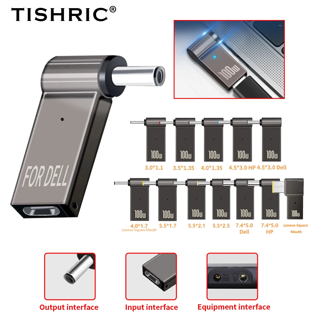 Adaptador Tipo C A DC | Cargador Laptop 100W | Convertidor Power Delivery | Ticotrendy