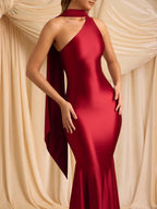Vestido de Fiesta con Hombro Asimétrico y Espalda Descubierta