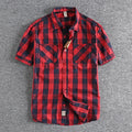 Camisa Cuadros Hombre | Algodón Lavado | Estilo Gótico | Manga Corta | Ticotrendy Costa Rica