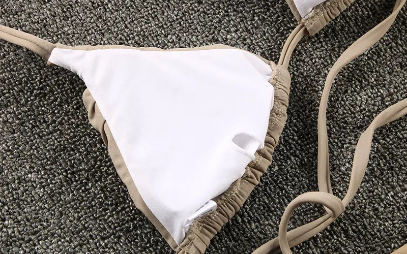 Bikini Dividido con Cuerda de Corbata - Estilo de Tres Puntos