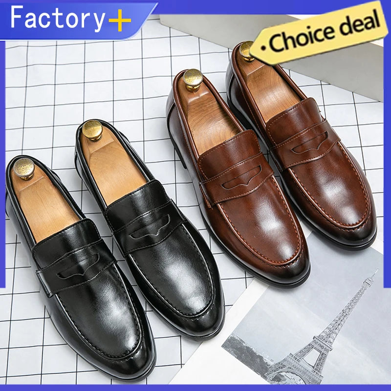 Mocasines de Cuero para Hombre | Talla Grande 48 | Clásicos para Fiesta y Oficina | Tico Trendy