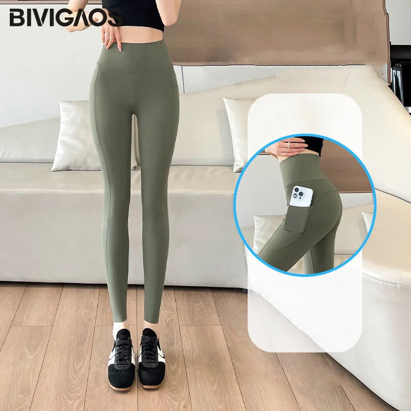 Leggings Piel Tiburón Bolsillo | Push Up Cintura Alta | Fitness Yoga Correr P-O | Ticotrendy