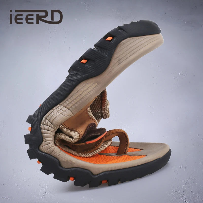 Chanclas Cuero Vaca Hombre Verano | Antideslizantes Playa Talla Grande Casual