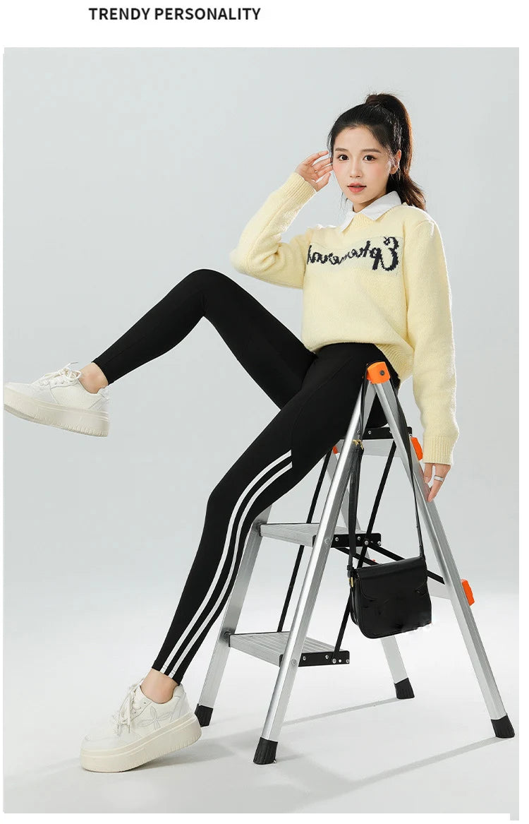 Mallas Piel Tiburón Raya Bolsillo | Cintura Alta Ajustado Fitness | Yoga Ciclismo Correr Otoño | Ticotrendy