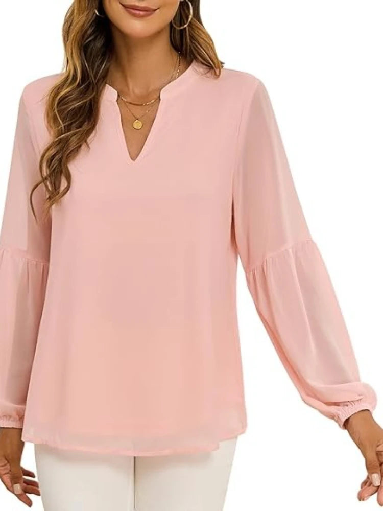 Blusa de Gasa Plisada | Manga Larga | Talla Grande | Tico Trendy