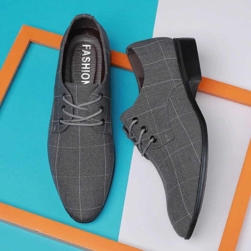 Zapatos Hombre Lona Formales Casuales Punta Puntiaguda Geométricos | Verano